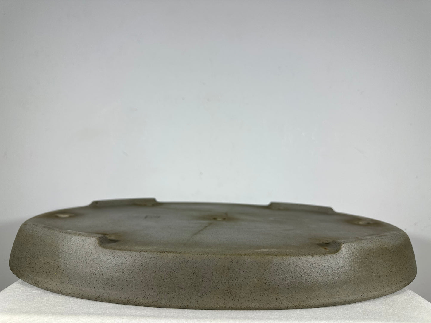 Preowned Japanese Tokoname Unglazed Oval Shallow Bonsai Pot Seizan - 20.5” By 14.5”