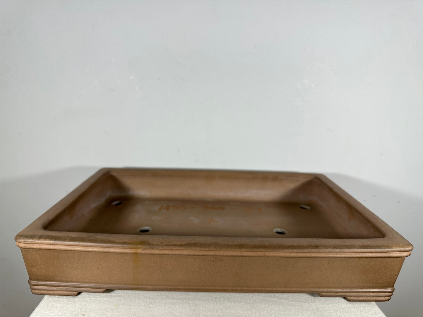 Preowned Japanese Tokoname Unglazed Rectangular Bonsai Pot Seizan - 19” By 13”
