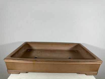 Preowned Japanese Tokoname Unglazed Rectangular Bonsai Pot Seizan - 19” By 13”