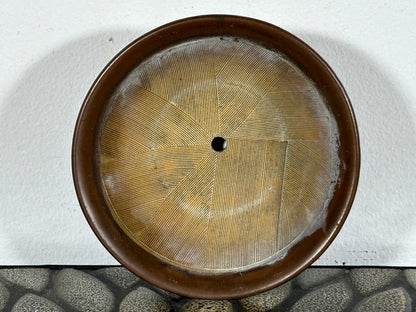 Preowned Japanese Tokoname Glazed Round Bonsai Pot - 4.75” By 2 1/8”