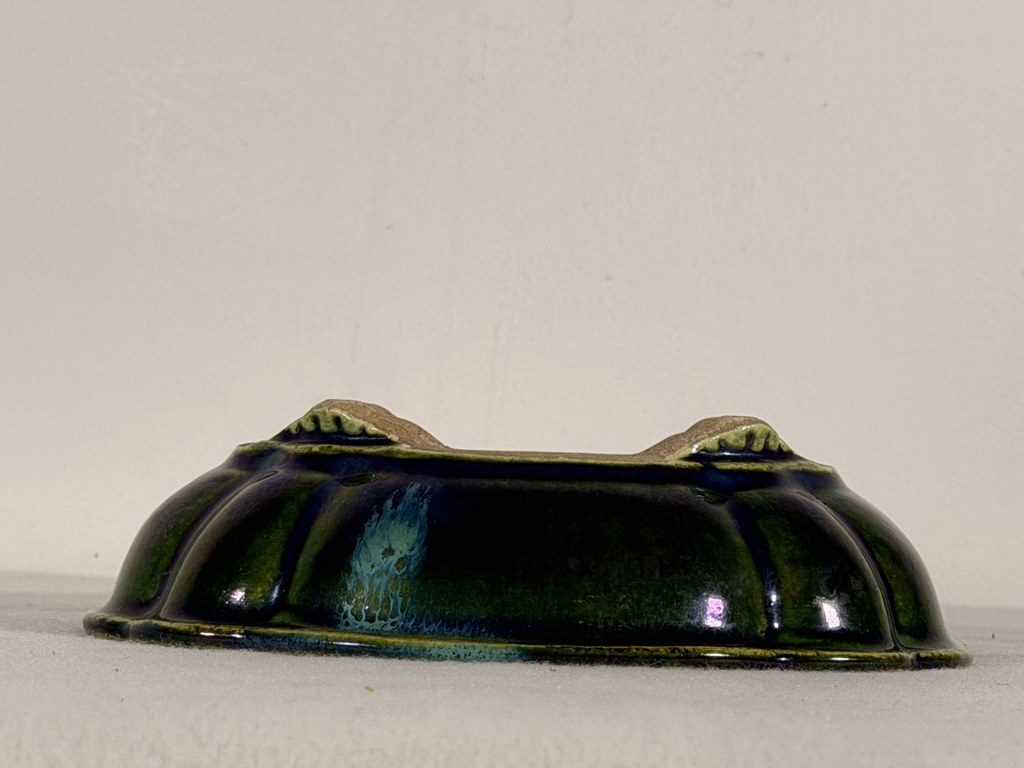 Preowned Japanese Tokoname Glazed Mokko Style Bonsai Pot Satomi - 7” By 6”