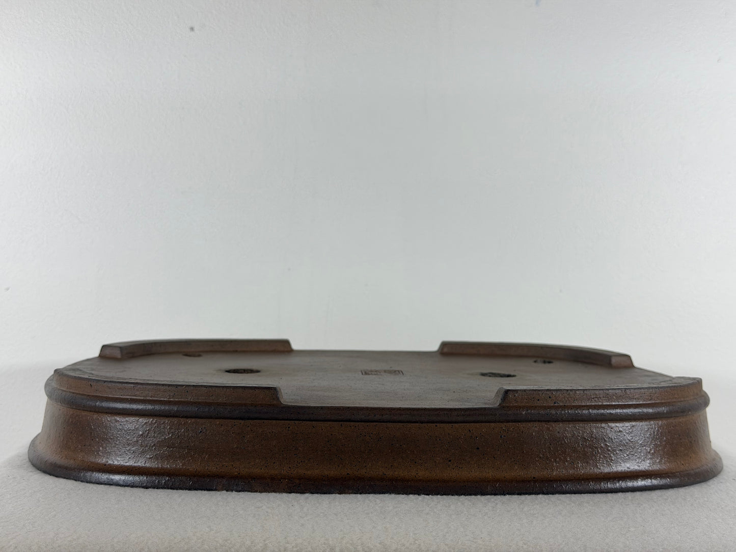 Preowned Japanese Tokoname Unglazed Rectangular Shallow Bonsai Pot Seizan - 15.25” By 11”