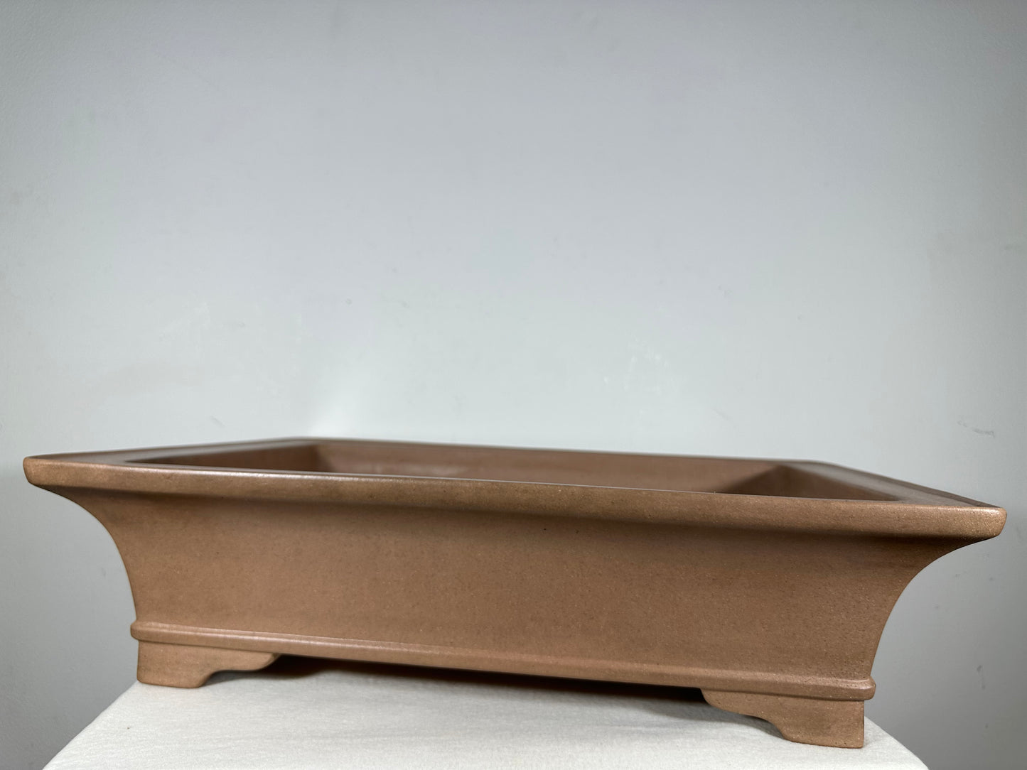 Preowned Japanese Tokoname Unglazed Rectangular Bonsai Pot Seizan - 19.5” By 14.25”
