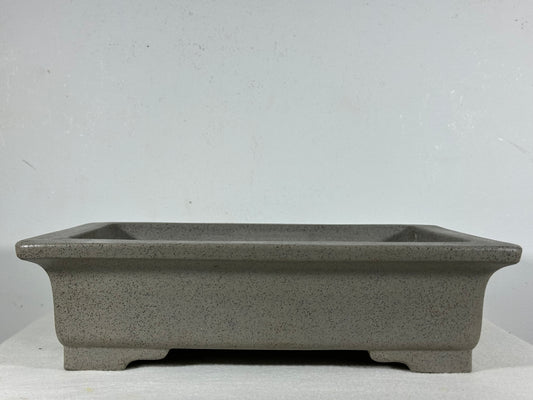 Preowned Japanese Tokoname Unglazed Rectangular Bonsai Pot Seizan - 12.75” By 9.75”