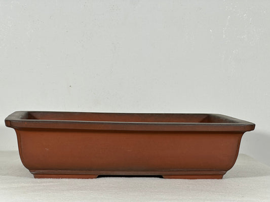 Preowned Japanese Tokoname Unglazed Rectangular Bonsai Pot - 11.5” By 7.75”