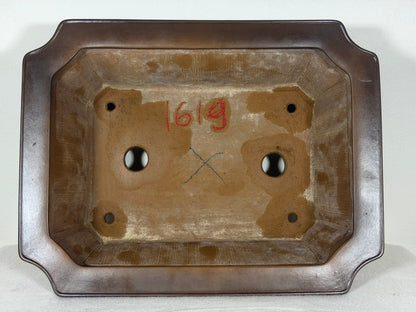 Preowned Japanese Tokoname Unglazed Rectangular Bonsai Pot Bigei - 12” By 9.25”