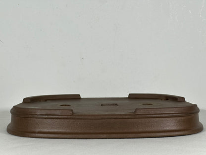 Preowned Japanese Tokoname Unglazed Rectangular Shallow Bonsai Pot Seizan - 12.25” By 9”