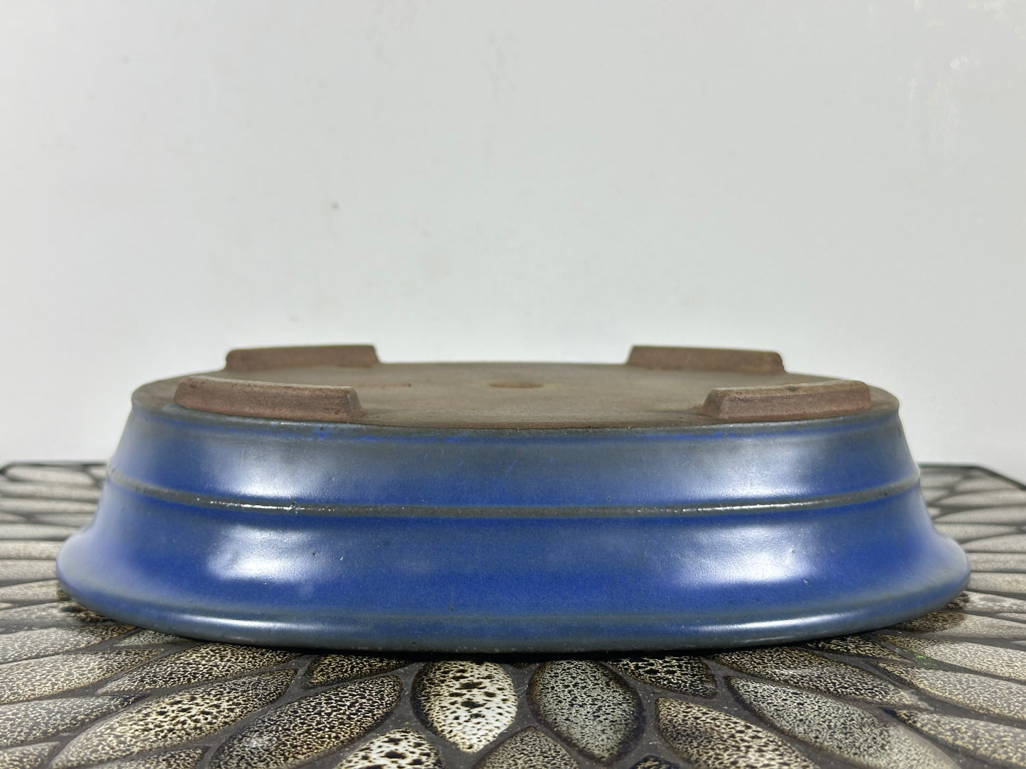 Preowned Japanese Tokoname Glazed Oval Bonsai Pot Reiho - 10.25” By 8.25”