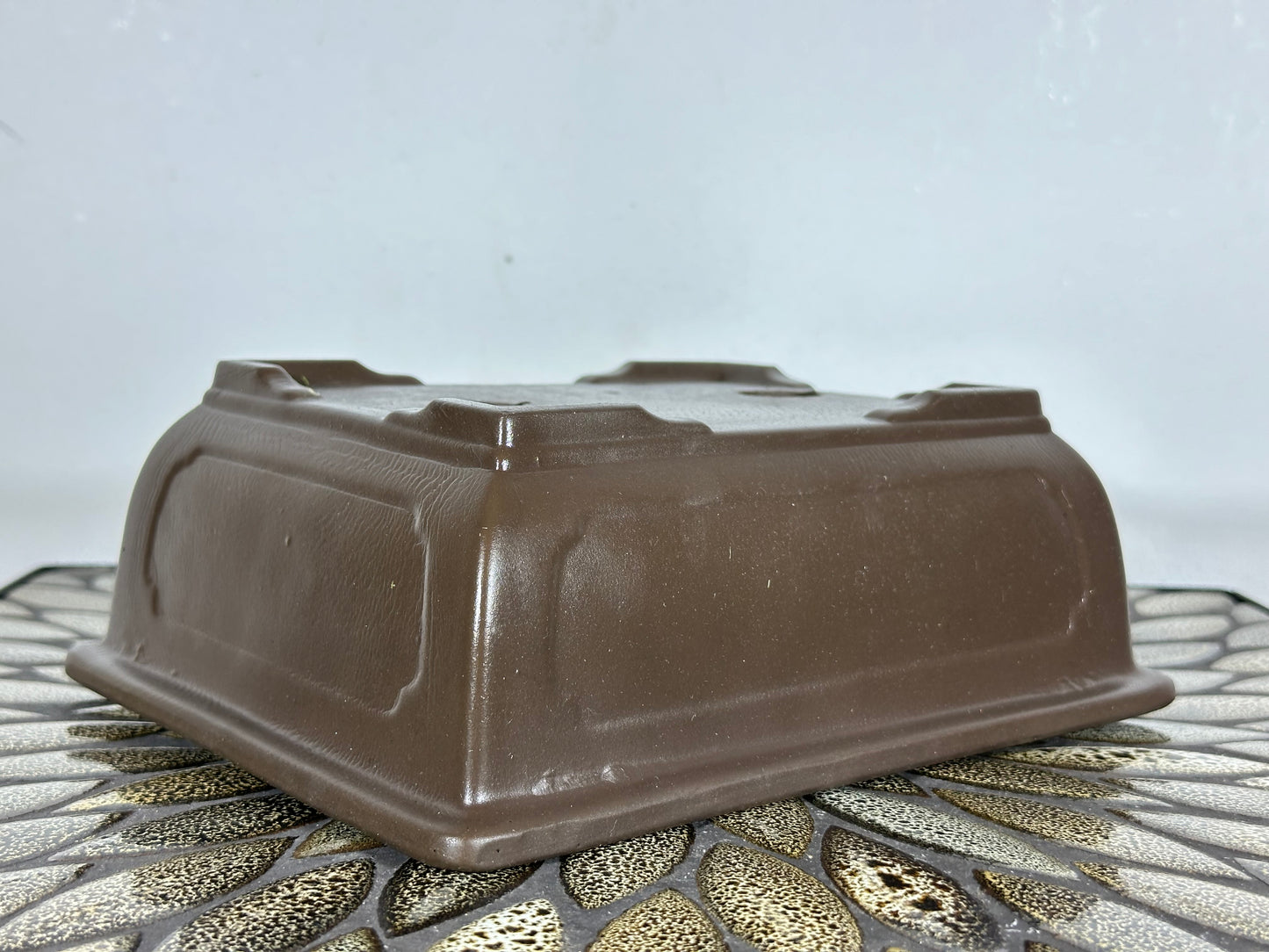 Preowned Japanese Tokoname Unglazed Rectangular Bonsai Pot - 8.5” By 6.75”