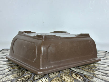 Preowned Japanese Tokoname Unglazed Rectangular Bonsai Pot - 8.5” By 6.75”