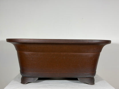Preowned Japanese Tokoname Unglazed Rectangular Bonsai Pot Syukouzan - 18” By 15”