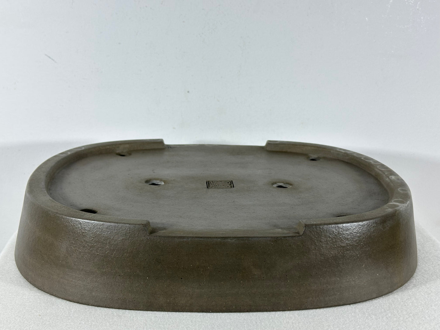 Preowned Japanese Tokoname Unglazed Oval Bonsai Pot Seizan - 14.75” By 11.75”
