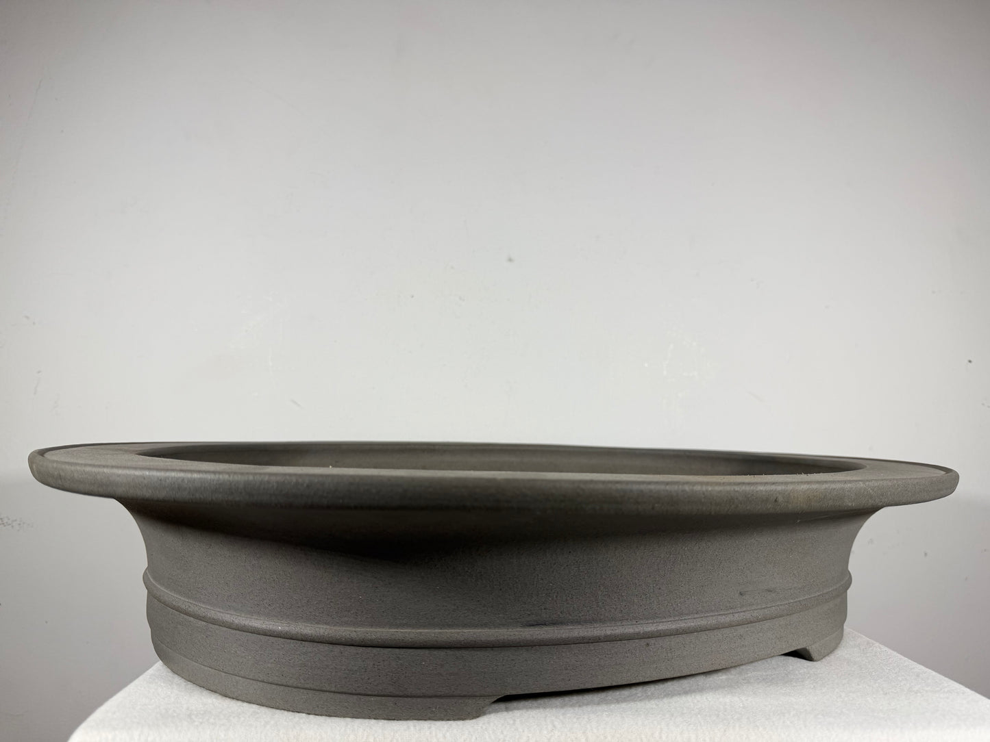 New Japanese Tokoname Unglazed Oval Bonsai Pot Kisen - 23” By 19”