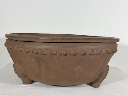 Preowned Japanese Tokoname Unglazed Round  Bonsai Pot Sensyuu - 11.75” By 5”