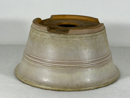 Preowned Japanese Tokoname Glazed Round Bonsai Pot Yamaaki - 8” By 4”