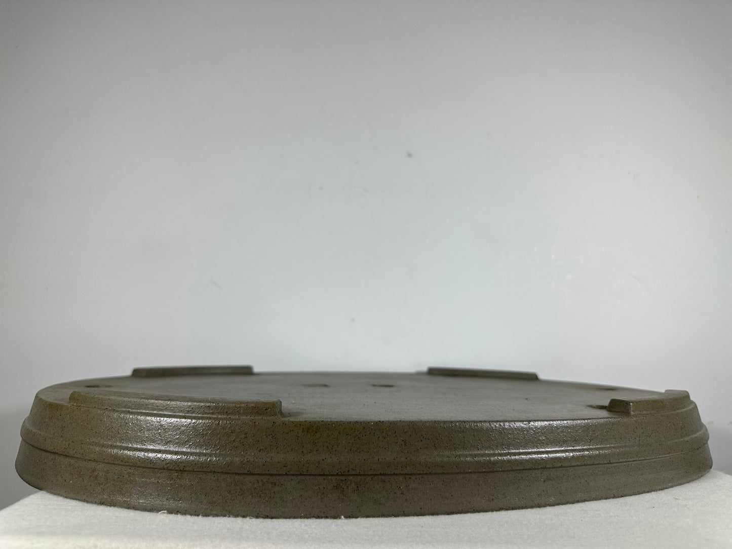 Preowned Japanese Tokoname Oval Shallow Bonsai Pot Seizan - 20.5” By 14.5”