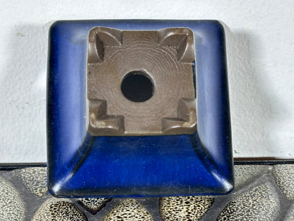 Preowned Japanese Glazed Square Bonsai Pot - 3 1/8” By 1.75”