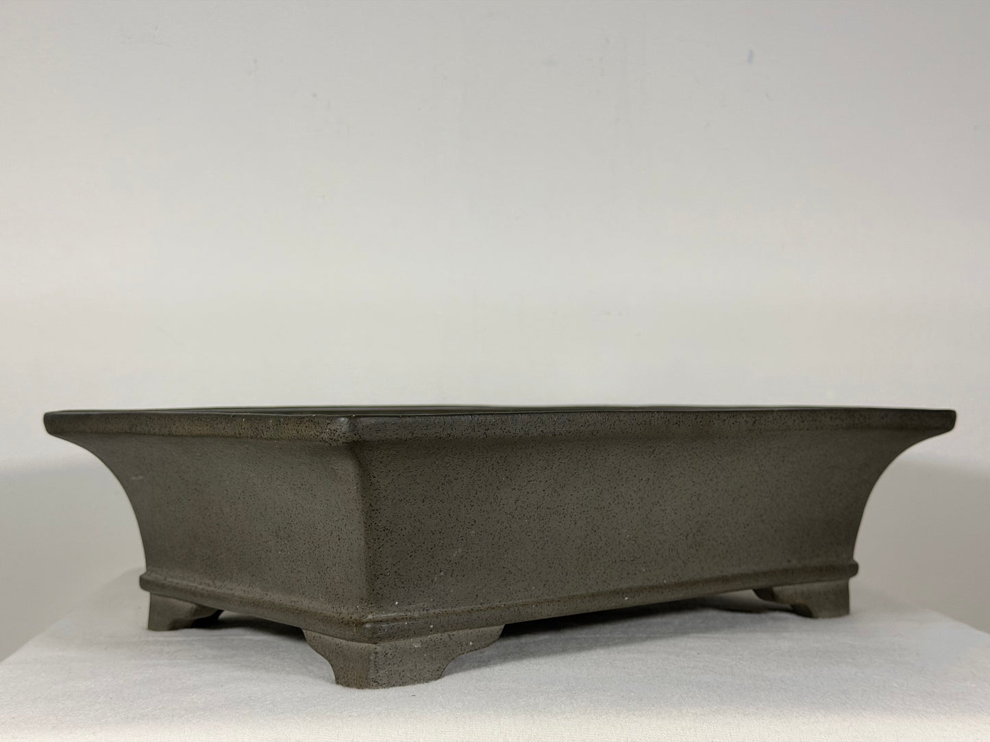 Preowned Japanese Tokoname Rectangular Bonsai Pot Seizan - 14” By 10.25”