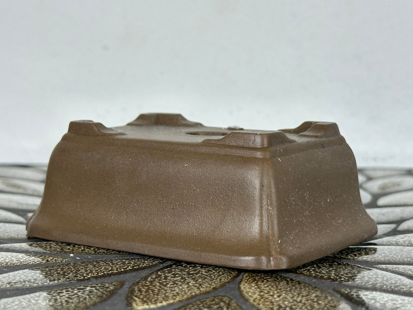 Preowned Japanese Tokoname Unglazed Rectangular Bonsai Pot - 4” By 3”