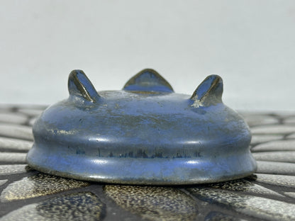 Preowned Japanese Tokoname Glazed Bag Style Bonsai Pot - 3 1/8” By 1.25”