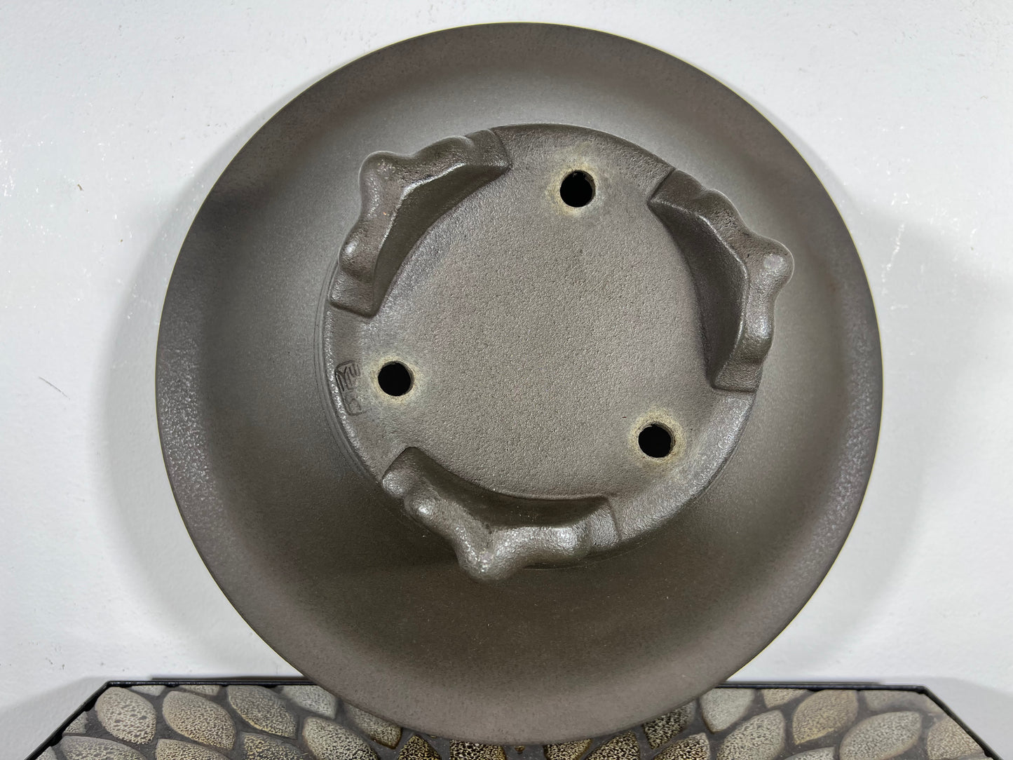 Preowned Japanese Tokoname Round Bonsai Pot Yamaaki - 13” By 4.5”