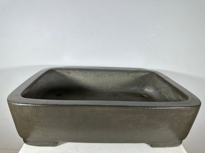 Preowned Japanese Tokoname Unglazed Rectangular Bonsai Pot Seizan - 19” By 13.75”