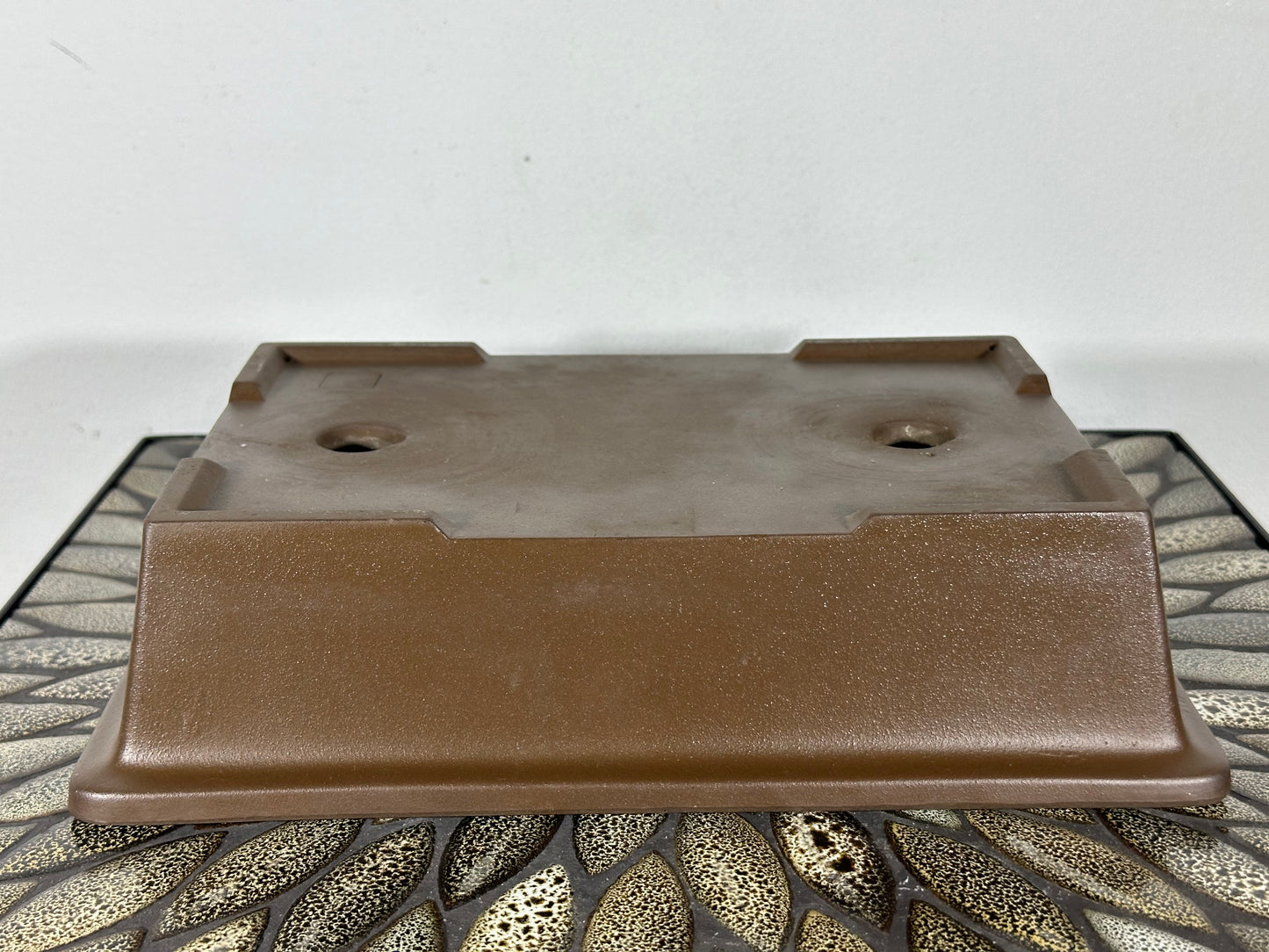 Preowned Japanese Tokoname Rectangular Unglazed Bonsai Pot Kaiyou - 11.25” By 8”
