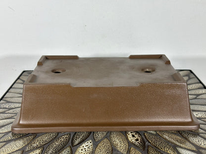 Preowned Japanese Tokoname Rectangular Unglazed Bonsai Pot Kaiyou - 11.25” By 8”
