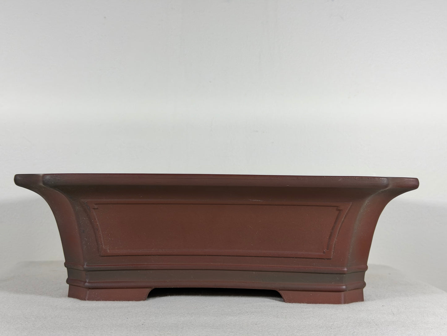 Preowned Japanese Tokoname Unglazed Rectangular Bonsai Pot Bigei - 12.25” By 9.5”