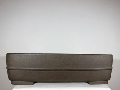 Preowned Japanese Tokoname Unglazed Rectangular Bonsai Pot Eiraku - 21.75” x 16.25” x 5.75”