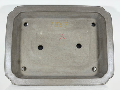 Preowned Japanese Tokoname Unglazed Rectangular Bonsai Pot Keizan - 19” x 14.25” x 4”