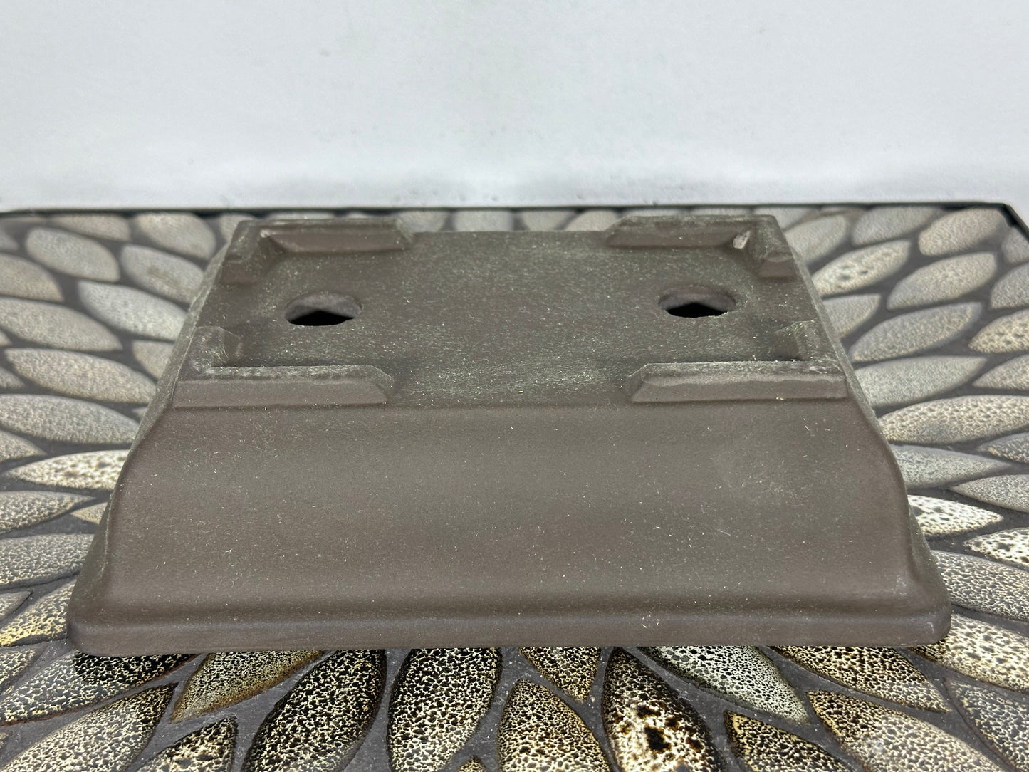 Preowned Japanese Tokoname Unglazed Rectangular Bonsai Pot - 8.25” By 6”