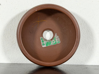 New Japanese Tokoname Unglazed Bag Style Bonsai Pot Bigei - 3 1/8” By 1 3/8”