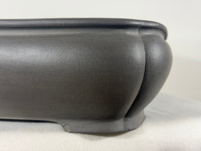 Preowned Japanese Tokoname Unglazed Rectangular Bonsai Pot Tousyou - 16.25” By 12.5”