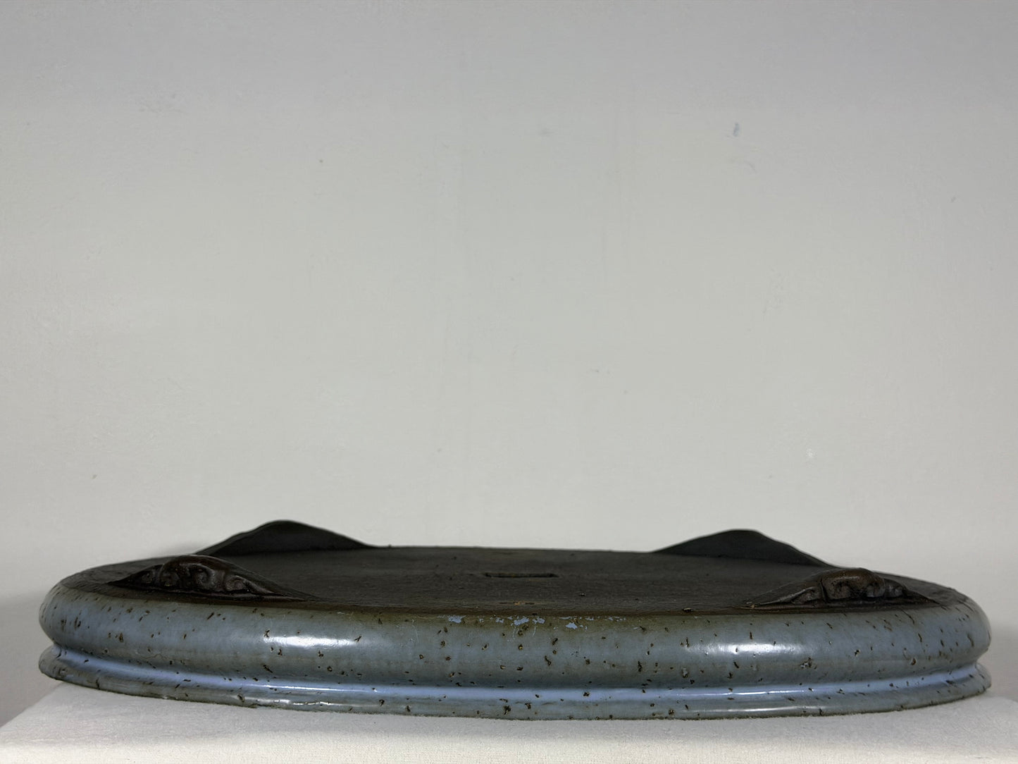Preowned Japanese Tokoname Glazed Shallow Bag Style Bonsai Pot - 18” By 13.25”