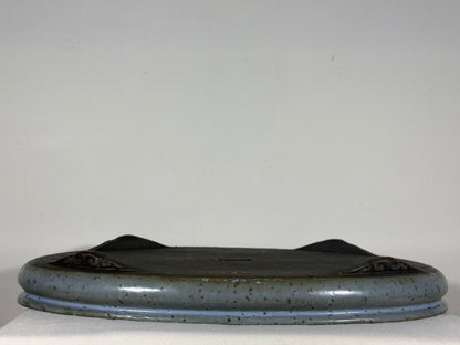 Preowned Japanese Tokoname Glazed Shallow Bag Style Bonsai Pot - 18” By 13.25”