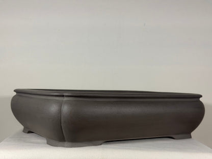 Preowned Japanese Tokoname Unglazed Rectangular Bonsai Pot Tousyou - 16.25” By 12.5”