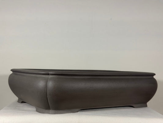 Preowned Japanese Tokoname Unglazed Rectangular Bonsai Pot Tousyou - 16.25” By 12.5”