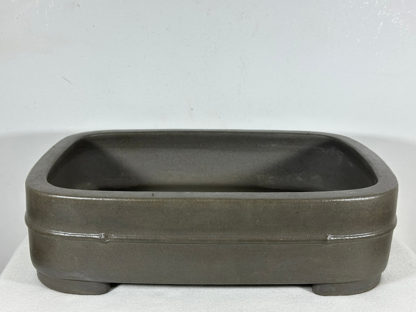 Preowned Japanese Tokoname Unglazed Rectangular Bonsai Pot Seizan - 14” By 10”