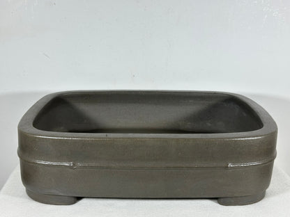 Preowned Japanese Tokoname Unglazed Rectangular Bonsai Pot Seizan - 14” By 10”