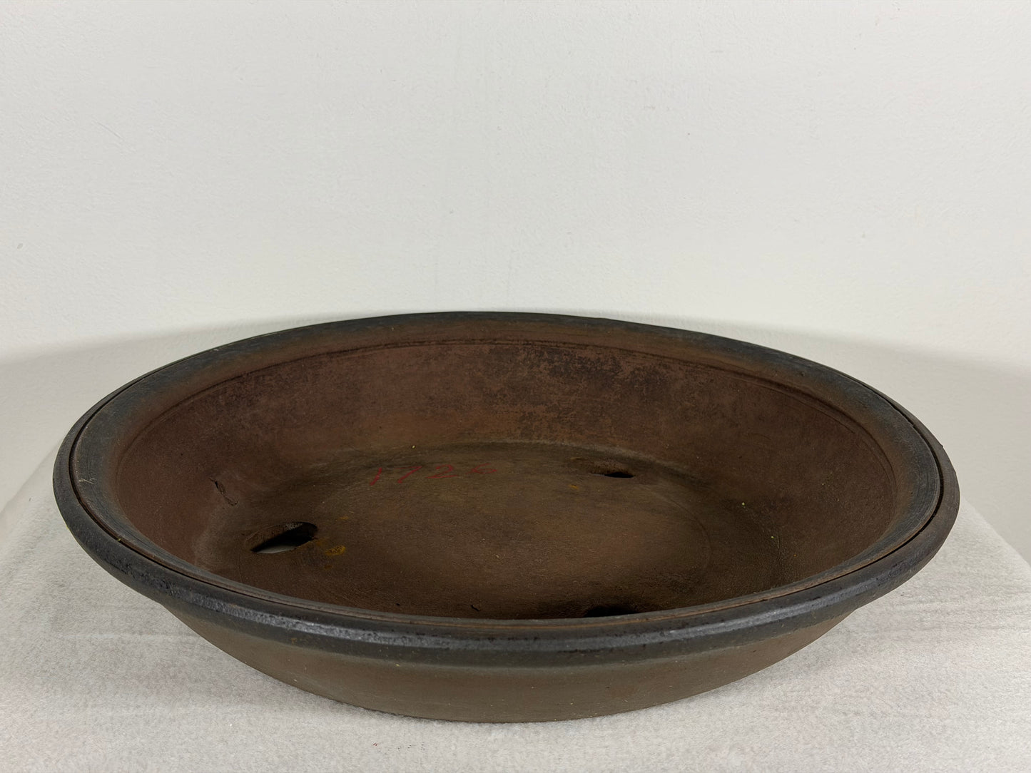 Preowned Japanese Tokoname Unglazed Nanban Style Bonsai Pot - 13.5” By 2.25”