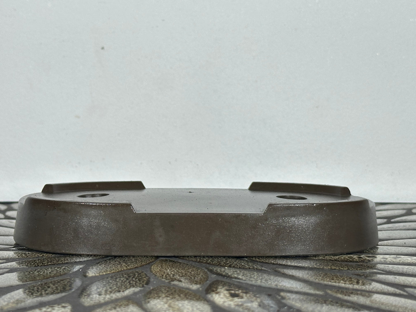 Preowned Japanese Tokoname Unglazed Oval Bonsai Pot - 7.25” By 4 3/8”