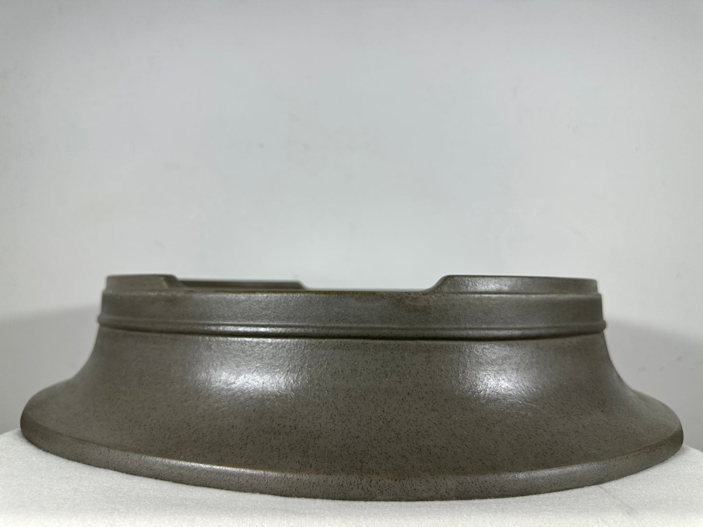 Preowned Japanese Tokoname Unglazed Oval Bonsai Pot Seizan - 19” By 16”