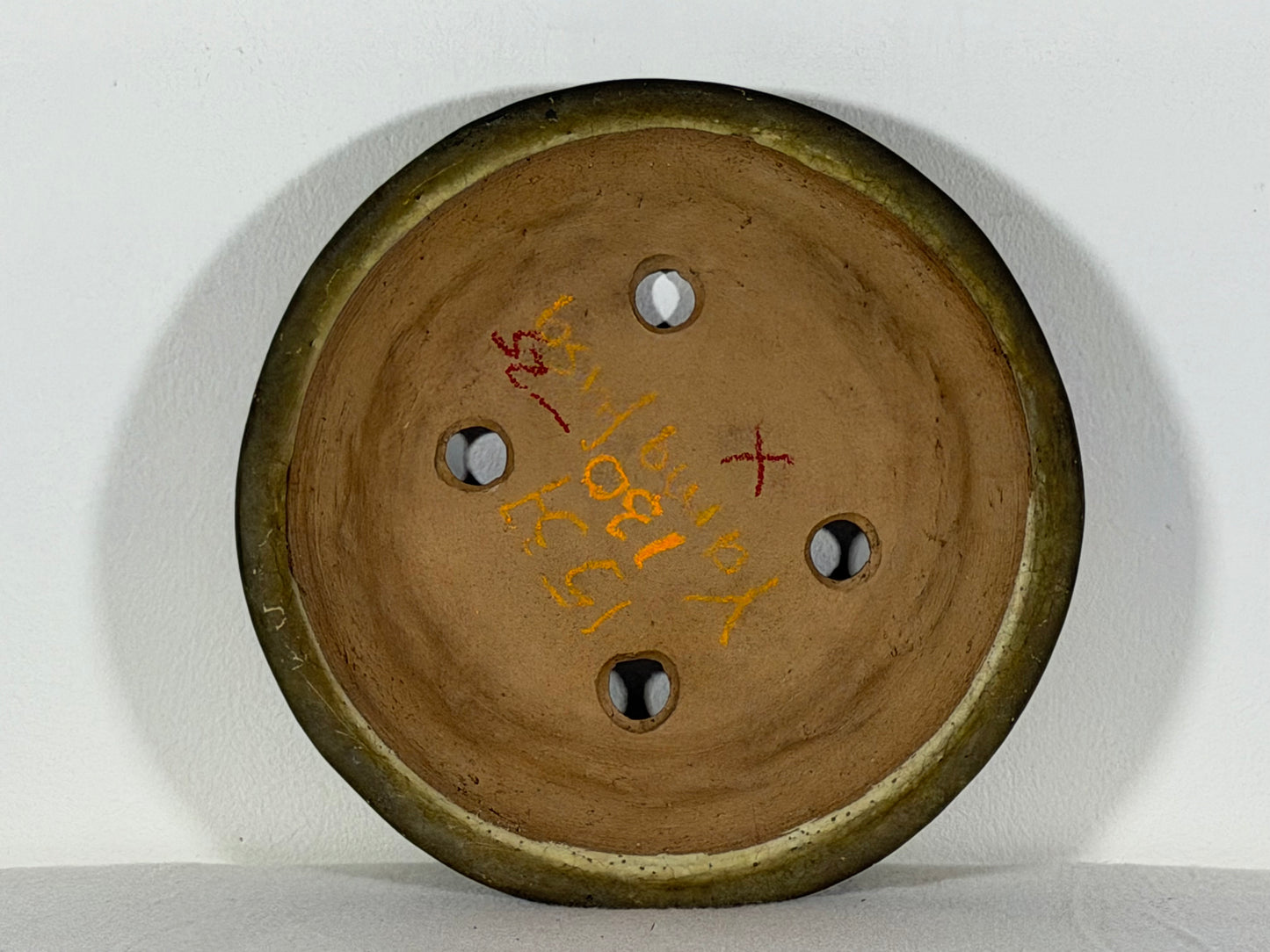 Preowned Japanese Tokoname Glazed Nanban Style Bonsai Pot Yamafusa - 8.75” By 1.5”