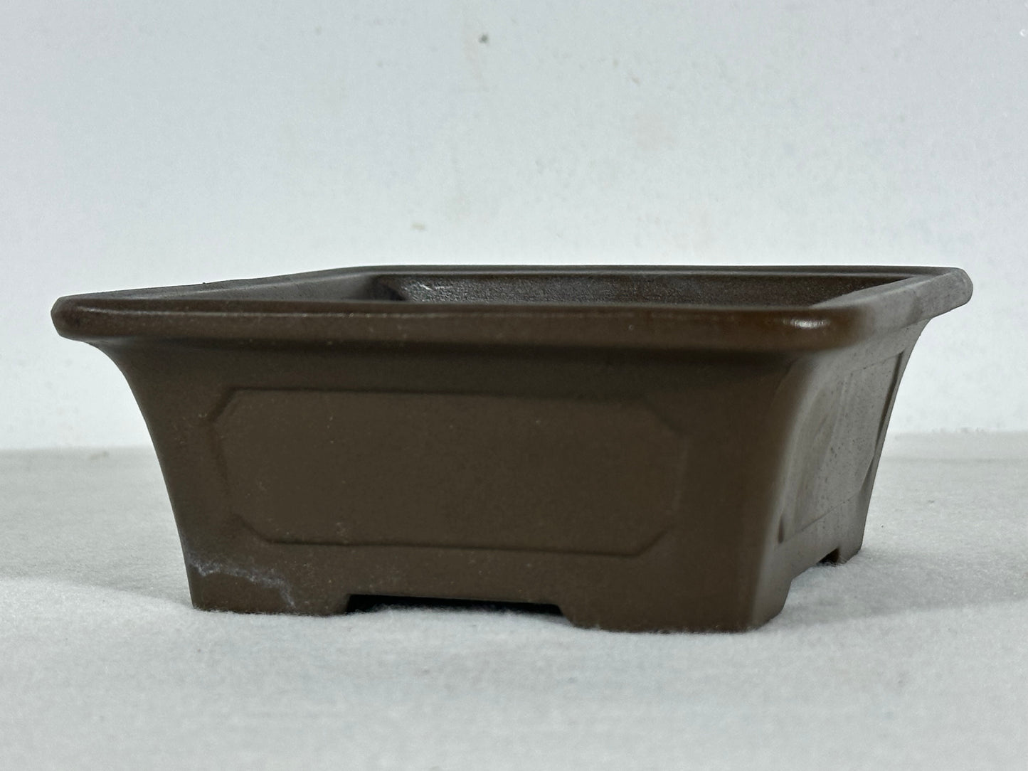 Preowned Japanese Unglazed Square Bonsai Pot - 5.25” By 5”