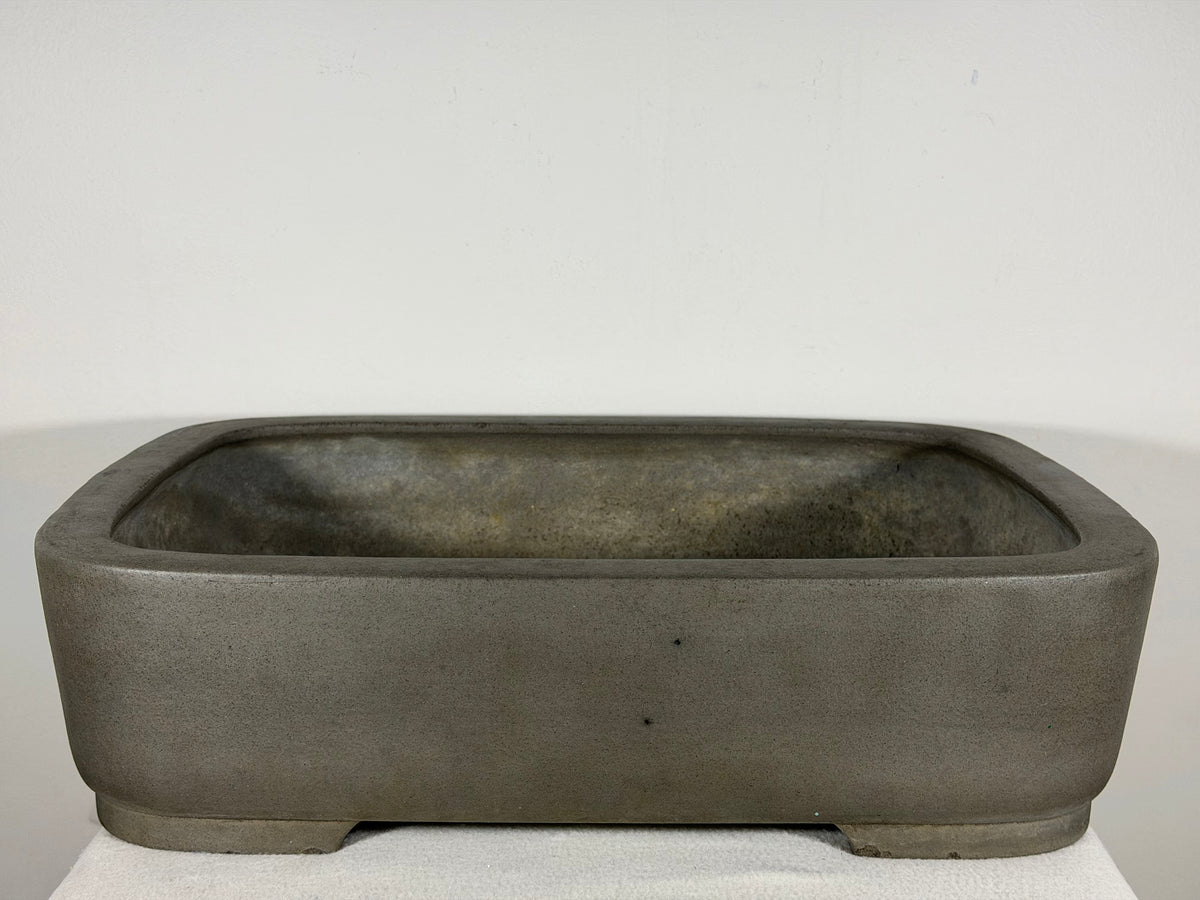 Preowned Japanese Tokoname Unglazed Rectangular Bonsai Pot Kisen - 19” x 14.25” x 5”