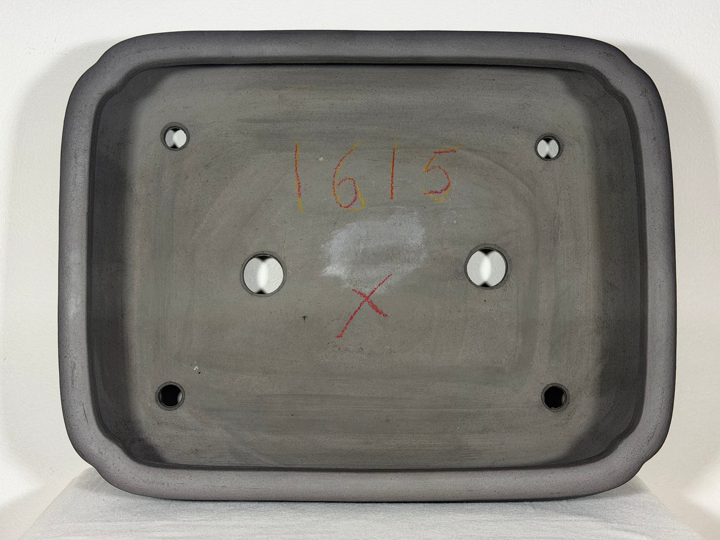 Preowned Japanese Tokoname Unglazed Rectangular Bonsai Pot Tousyou - 16.25” By 12.5”