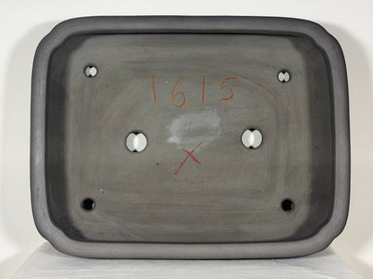 Preowned Japanese Tokoname Unglazed Rectangular Bonsai Pot Tousyou - 16.25” By 12.5”