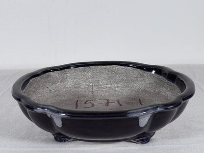 Preowned Japanese Tokoname Glazed Mokko Style Bonsai Pot Satomi - 8” By 7”