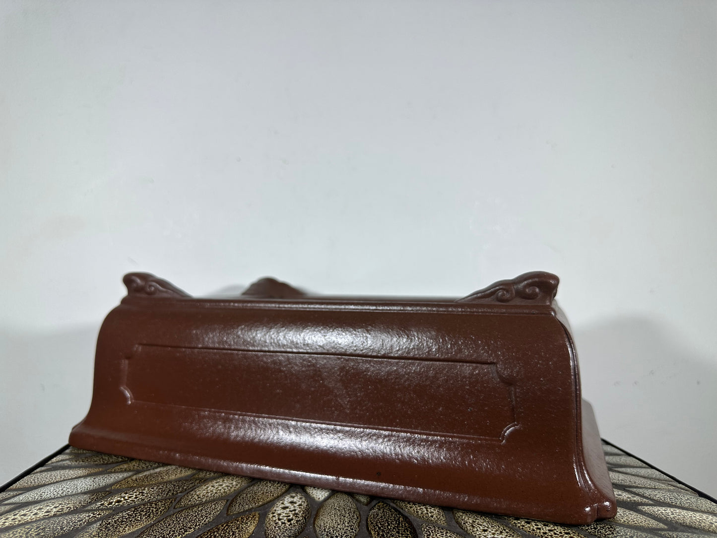 Preowned Japanese Tokoname Unglazed Rectangular Bonsai Pot Yamaaki - 14.75” By 11.25”